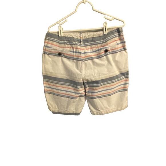 Arizona Jean Co Mens Shorts White, Blue/Red Stripes, size 34 pockets belt loop - Picture 2 of 12